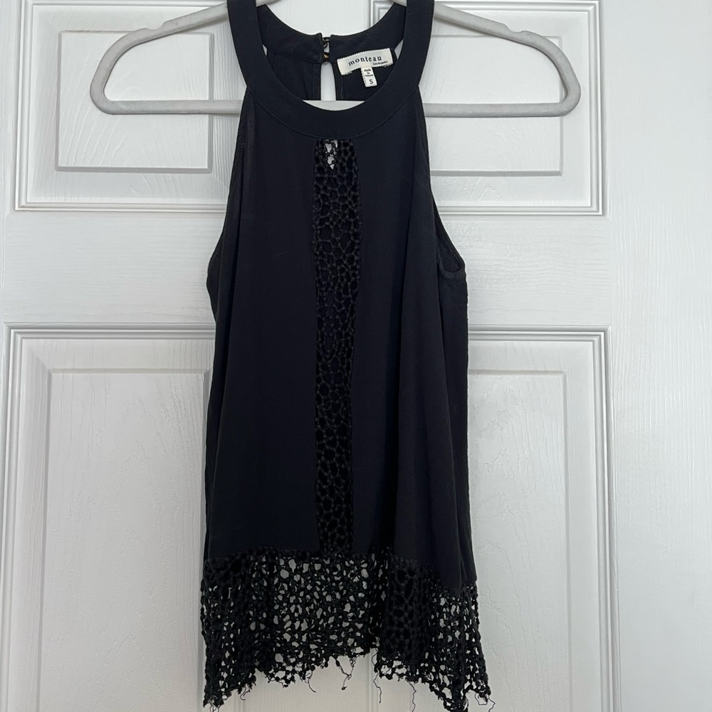 Black Monteau sleeveless blouse (S)